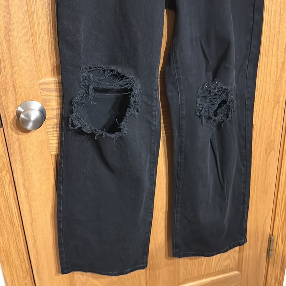Super-High Rise Distressed Baggy Jeans - Wild Fable™ Black Wash - Picture 6 of 16